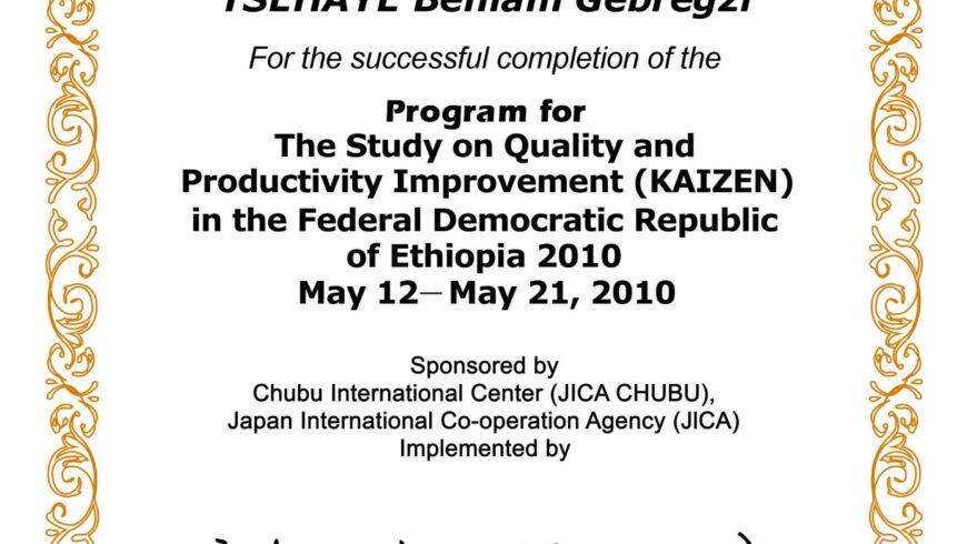 Zenith Gebs Eshet Earns Kaizen Certification: A Testament to Continuous Improvement